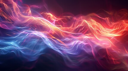 Fototapeta premium Dynamic 3D waves of color and light, resembling a flowing musical energy field