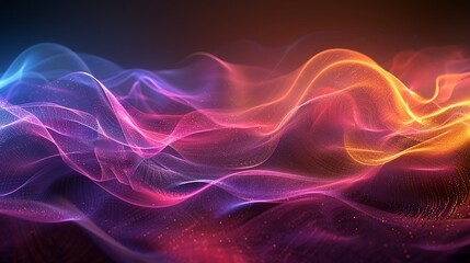 Dynamic 3D waves of color and light, resembling a flowing musical energy field