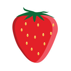 strawberry fresh fruit with flat design vector illustration