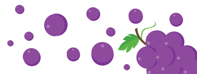 Flying Grape fresh fruit design isolated on white background vector. Popular fruit.