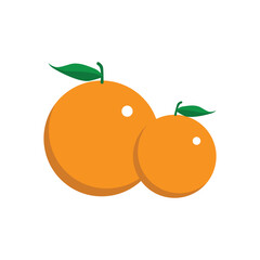 Fresh Orange fruit flat design isolated on white background vector.