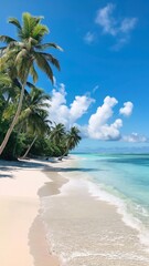 beach with palm trees
