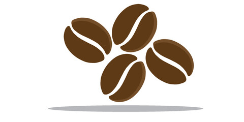 Coffee bean logo. Isolated coffe beans on white background.