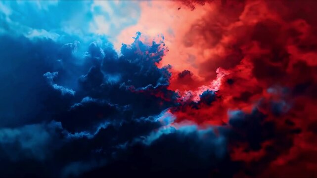 Blue and red fractal clouds