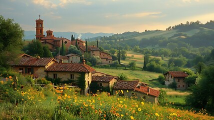 A picturesque village in the countryside