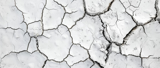 Close-up of cracked white surface showcasing intricate textures and patterns, perfect for backgrounds and abstract designs.