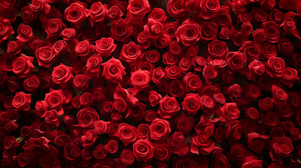 San Valentin Background Featuring a Wall of Roses