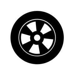 Fototapeta premium car tire icon vector on white background. vehicle wheel icon