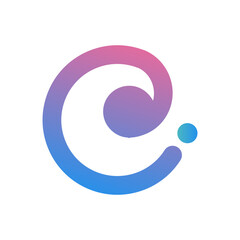 Letter C logo symbol in red and blue.