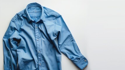 Blue shirt on white background
