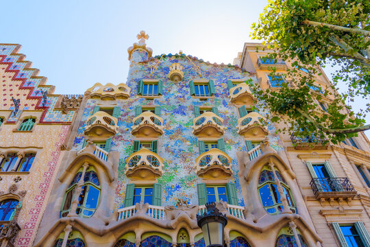Barcelona, Spain - July 11, 2024: Beautiful Architectural Design Of Casa Batll&oacute; In Barcelona