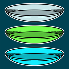 Hand Drawn Plate Sticker Vector Illustration