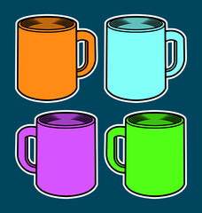 Hand Drawn Glass Sticker Vector Illustration