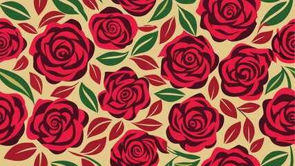rose seamles pattern background vector
