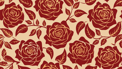 rose seamles pattern background vector