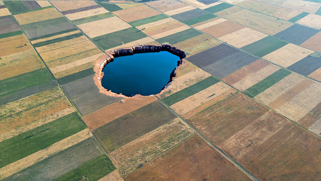 Huge sinkholes formed in agricultural lands