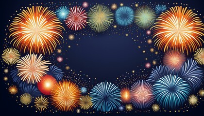 Fototapeta premium 花火のフレーム