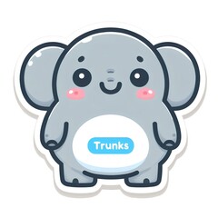 Fototapeta premium Striker, baby elephant sticker with name