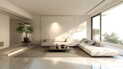 Fototapeta premium Modern living room - minimal and clean
