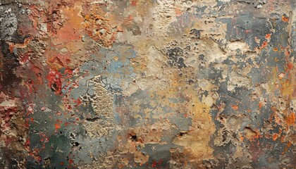 Obraz premium A Closeup View of Rusted Metal with Flaking Paint Revealing a Complex and Textured Surface