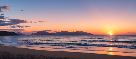 sunset over the sea