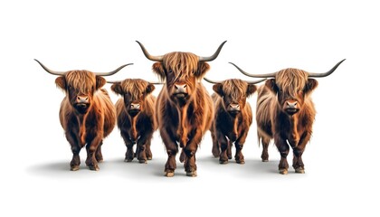 Highland Cattle on a white background