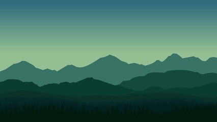 Green mountains landscape background	