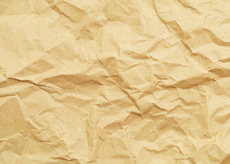 crumpled brown craft paper background