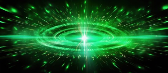 Fototapeta premium Green Light Abstract - Technological Explosion