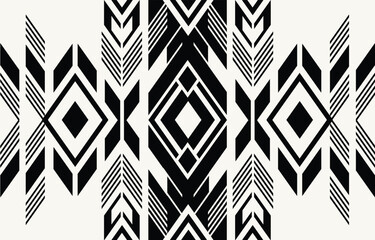 Ethnic tribal  african black and white background. tribal pattern, folk embroidery, tradition geometric ornament. african design for fabric, textile, print, rug, paper