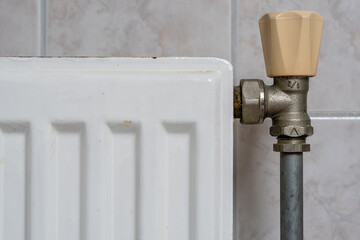thermostatic valve at radiator in bathroom
