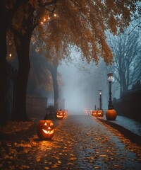 halloween pumpkin on the grave