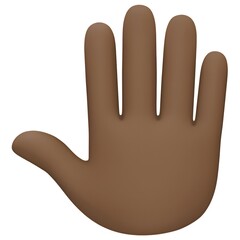 Fototapeta premium Raised Back of Hand: Dark Skin Tone