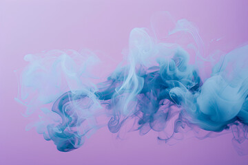 Obraz premium Abstract Blue Smoke Wisps on Purple Background with Copy Space