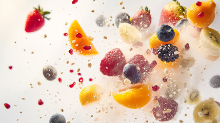 Fruit Explosion, mixed fruits, healty fruits. 