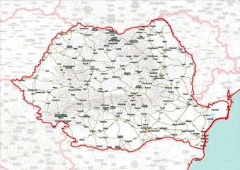 Composite labels map of Romania