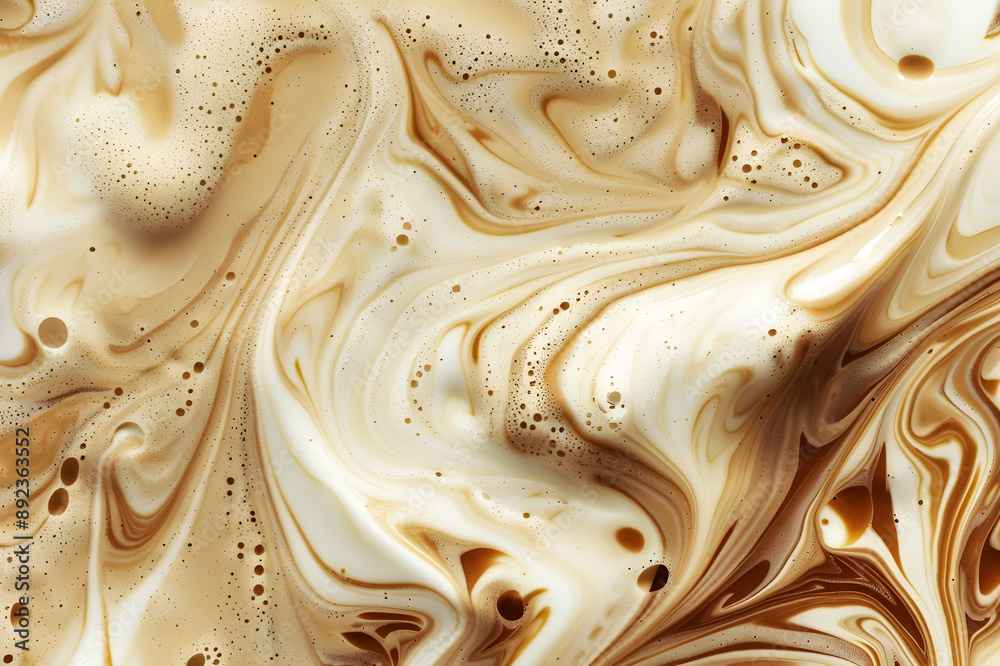 Poster abstract art featuring smooth and creamy caramel swirls, creating a visually appealing and appetizin