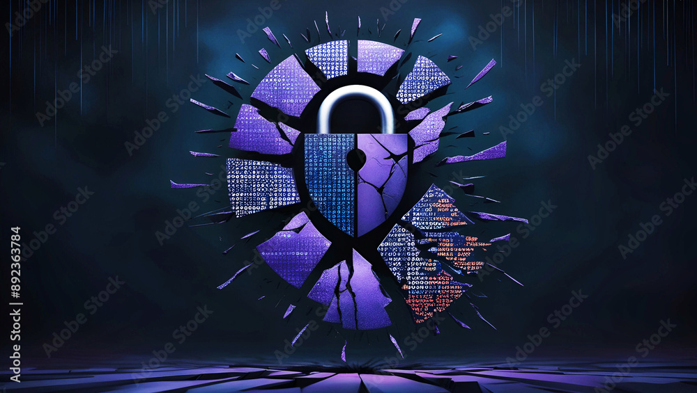 Wall mural vulnerability of data in the absence of cybersecurity and the importance of locking the cybersecurit