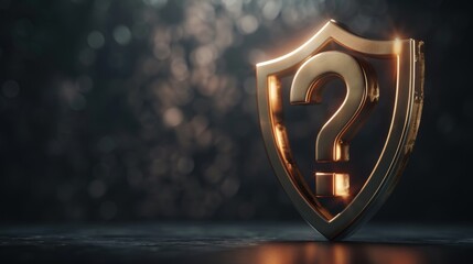 Golden Question Mark Shield
