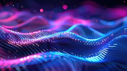 Chic and modern wave background with glowing neon effects for posters and digital wallpapers