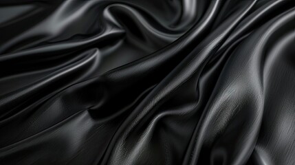 Fototapeta premium Luxurious black surface with a smooth texture, ideal for stylish and premium background designs
