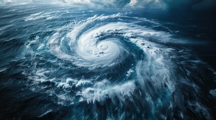 Hurricane Eye Over the Ocean