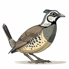 Fototapeta premium Quail Classic fashion cartoon isolated whitebackground