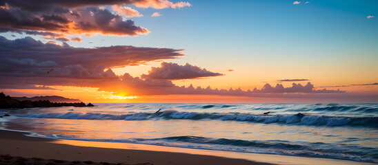 Obraz premium sunset over the sea