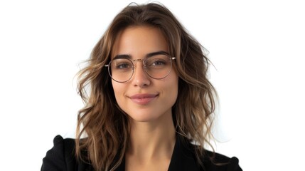 Obraz premium Portrait of a Young Woman with Glasses