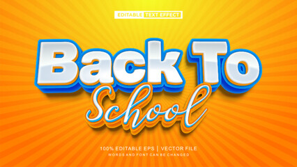 Back to school banner text effect, simple and modern text effect