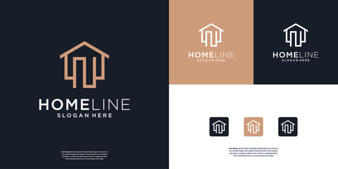 Minimal home real estate logo icon design template