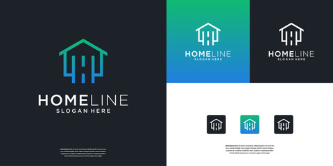 Monogram letter H home real estate logo icon design inspiration