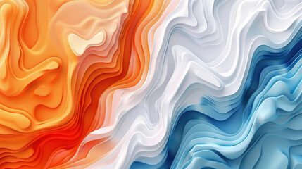Obraz premium Colorful abstract paper layers in orange and blue hues. Multicolor and fluid