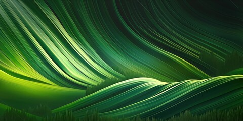 Abstract organic green lines as wallpaper background illustration created by ai